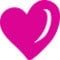 A pink heart centered on a clean white background