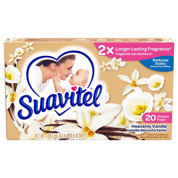 Hojas para secadora con acondicionador de telas Suavitel® Vainilla 20ct Hojas para secadora con acondicionador de telas Suavitel® Vainilla 20ct