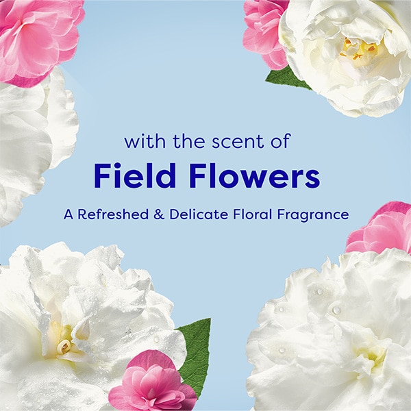 Field Flowers scent with white and pink floral fragrance
